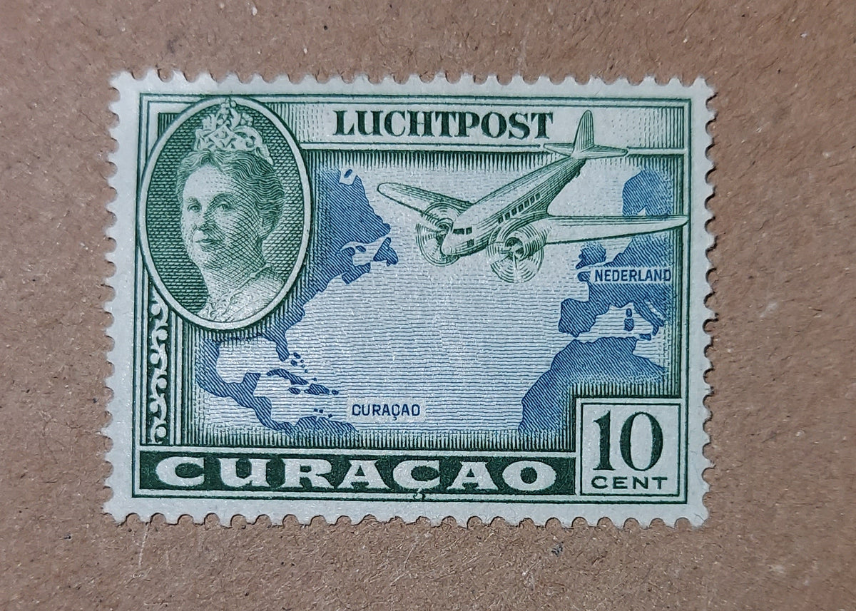 1942 10cents Curaçao Airmail Stamp