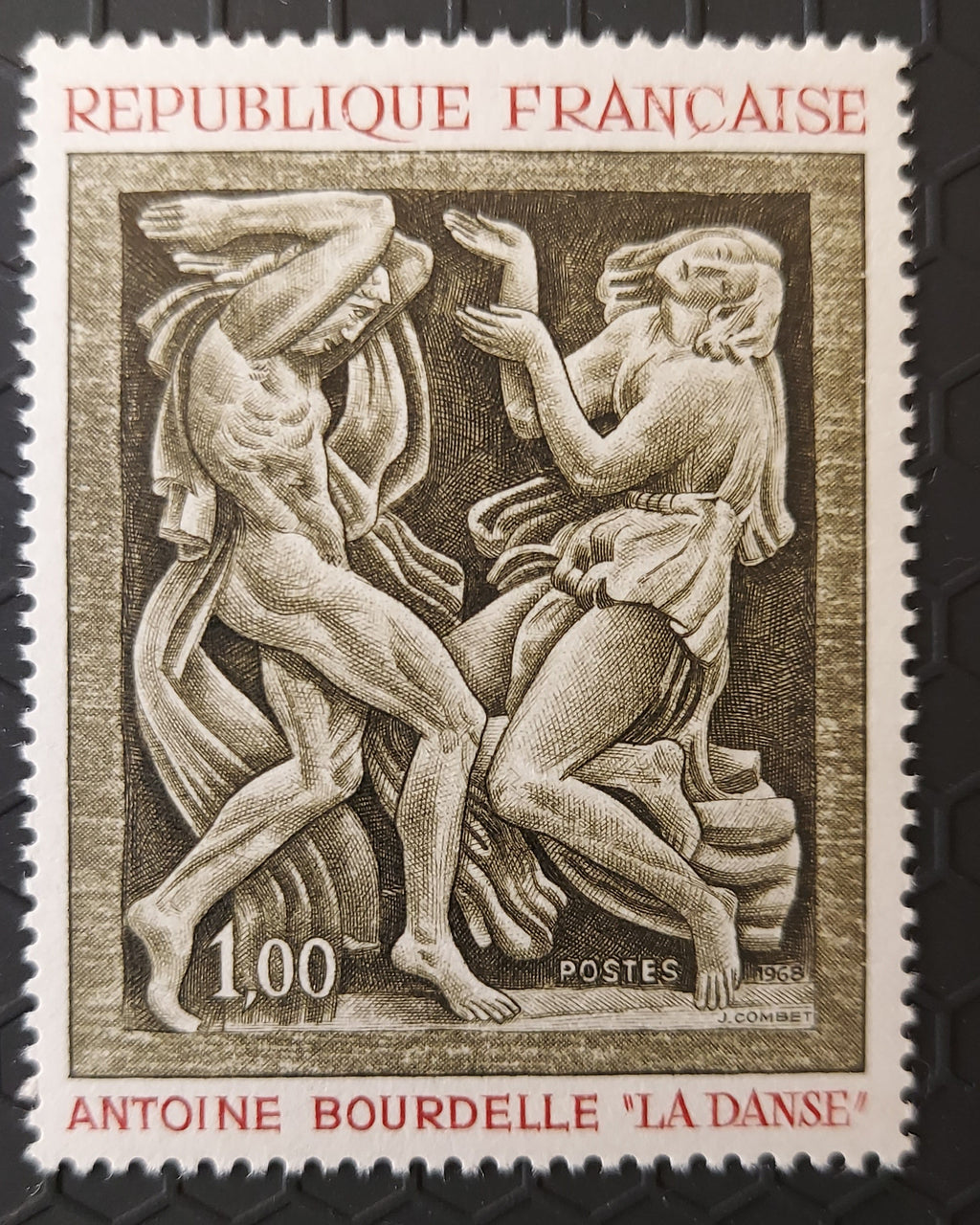1968 "La Danse" 1f postage stamp